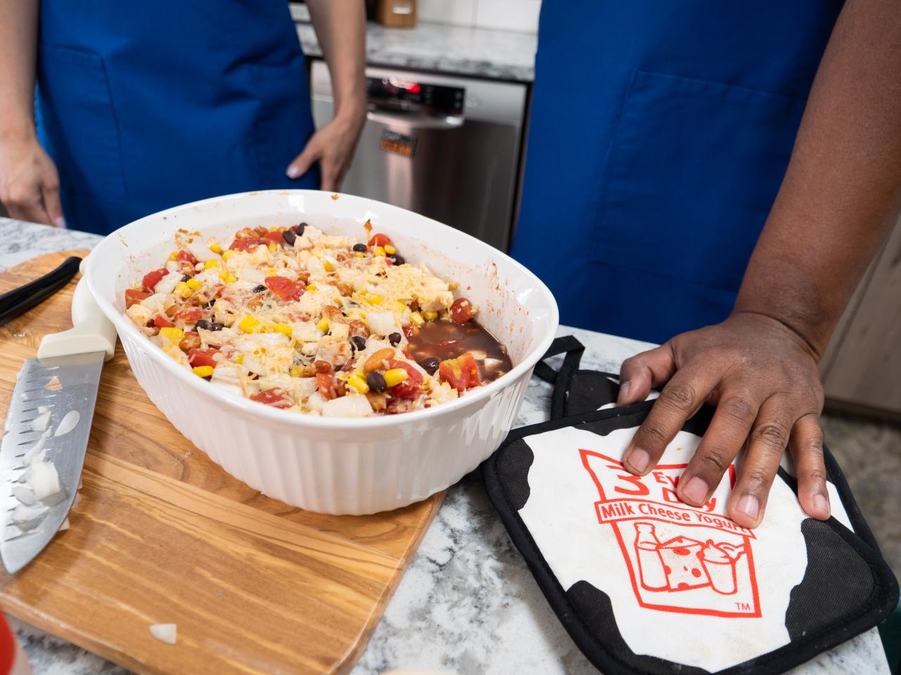 Close shot of a casserole