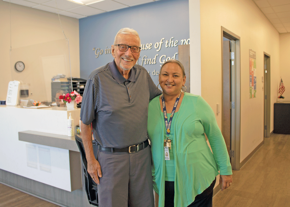 Skip and Esther, his former case manager, celebrate Skip's success and new life in Sun Lakes.