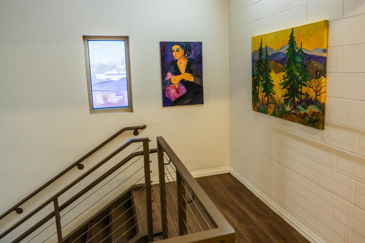 Some of the artwork donated by Susan, Judy, and Betsy.