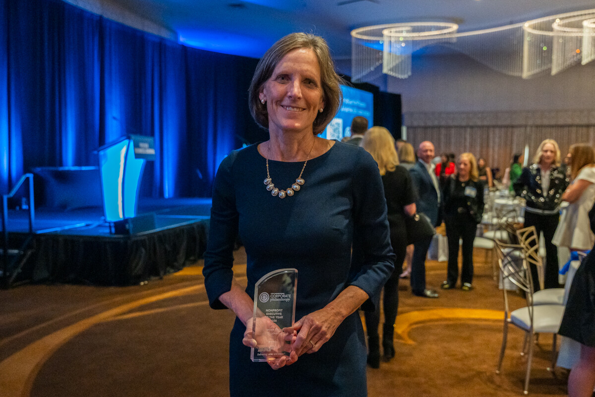 PBJ Nonprofit Exec of the Year Shannon and her award