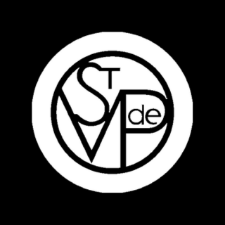 SVdP Logo white on black background